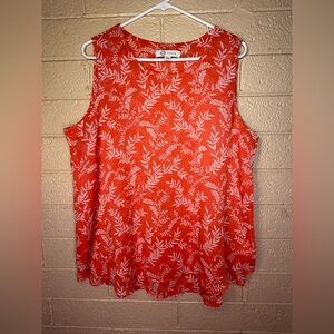 Cristina B orange Floral Sleeveless Blouse